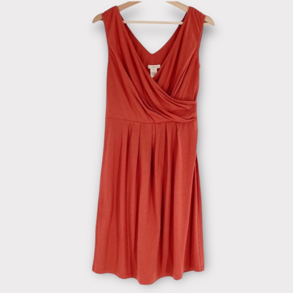 Sundance Women’s Terra Cotta Dress Size 10 Surplice Neckline Casual Feminine